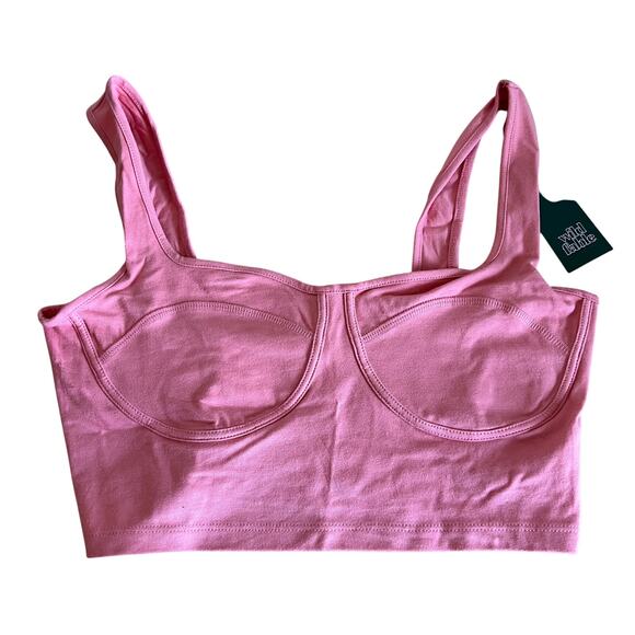 Wild Fable Women's Pink Bustier Cropped Tank Top - Size Medium - NWT - Picture 1 of 6